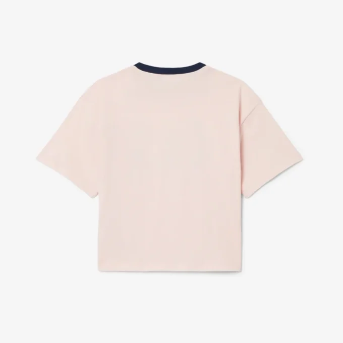 Camiseta de algodón con insignia en contraste