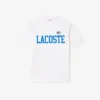 Camiseta de algodón con insignia en contraste para hombre