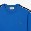 Camiseta de algodón con rayas y logotipo para hombre