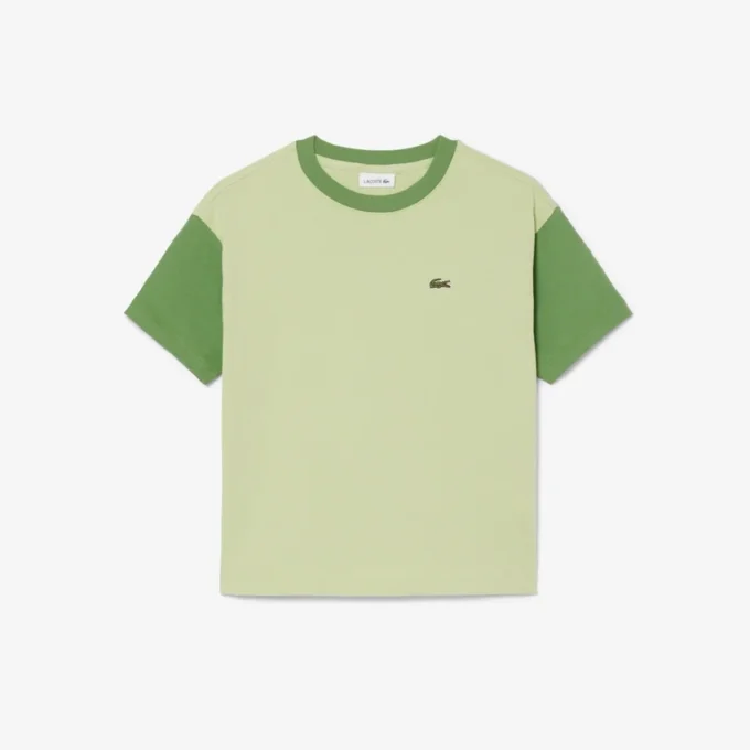 Camiseta de algodón con ribetes en contraste