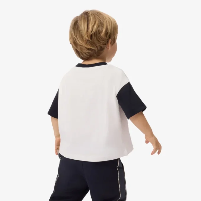 Camiseta de algodón con ribetes en contraste