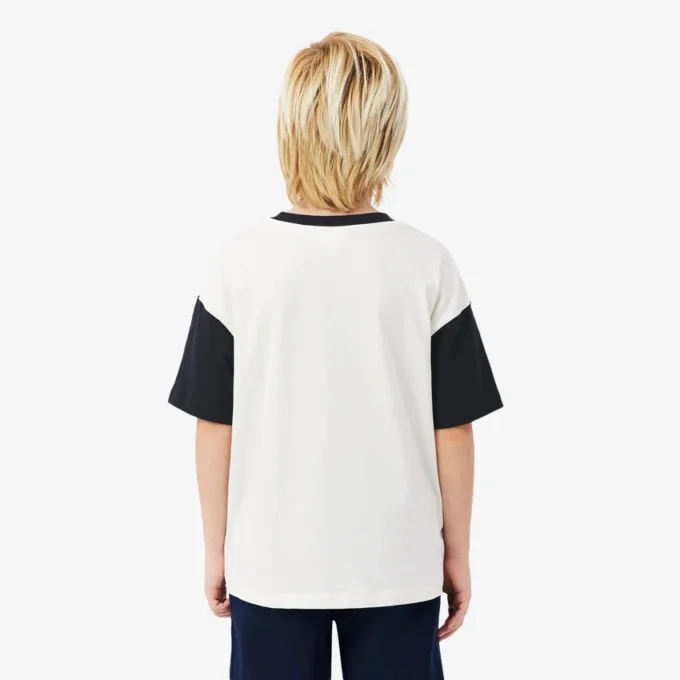 Camiseta de algodón con ribetes en contraste