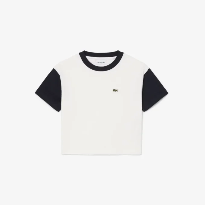 Camiseta de algodón con ribetes en contraste