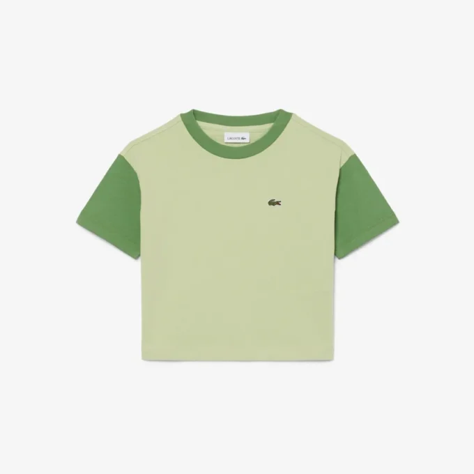 Camiseta de algodón con ribetes en contraste