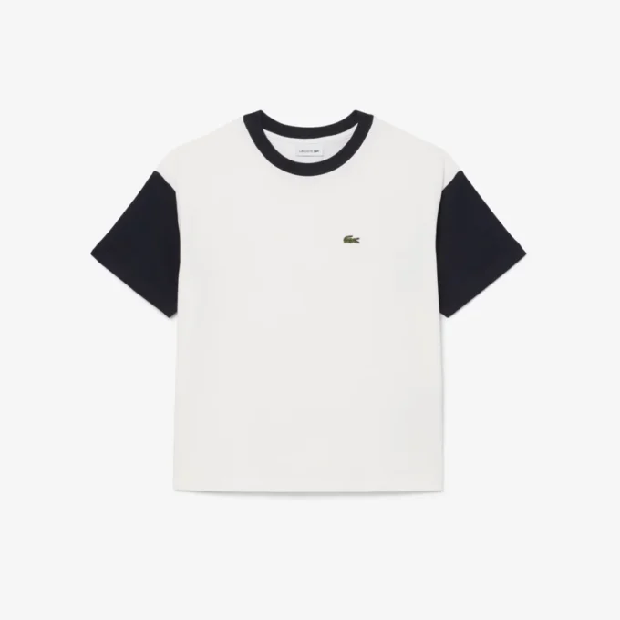 Camiseta de algodón con ribetes en contraste