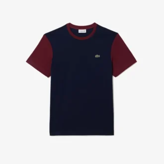 Camiseta de algodón de corte regular para hombre con bloques de color