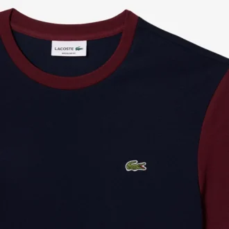 Camiseta de algodón de corte regular para hombre con bloques de color