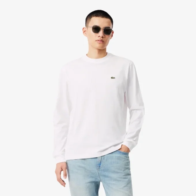 Camiseta de algodón de manga larga para hombre