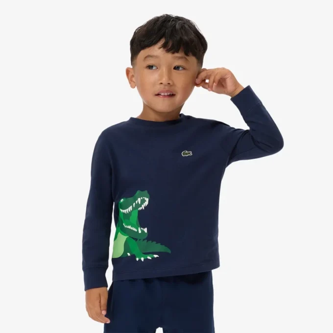 Camiseta de algodón de manga larga para niño