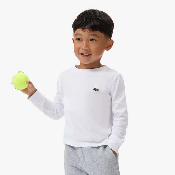 Camiseta de algodón de manga larga para niño