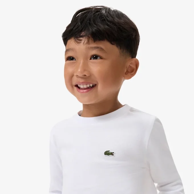 Camiseta de algodón de manga larga para niño