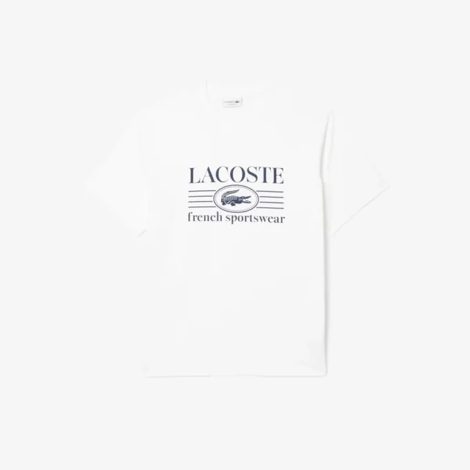 Camiseta de algodón estampada de corte clásico para hombre
