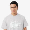 Camiseta de algodón estampada de corte clásico para hombre