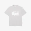 Camiseta de algodón estampada de corte clásico para hombre