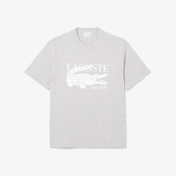 Camiseta de algodón estampada de corte clásico para hombre