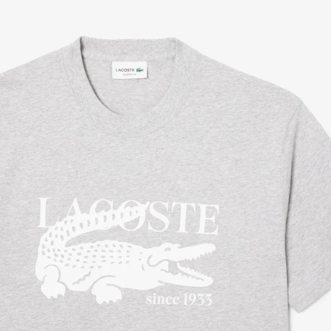 Camiseta de algodón estampada de corte clásico para hombre