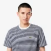 Camiseta de algodón grueso a rayas para hombre
