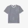 Camiseta de algodón grueso a rayas para hombre