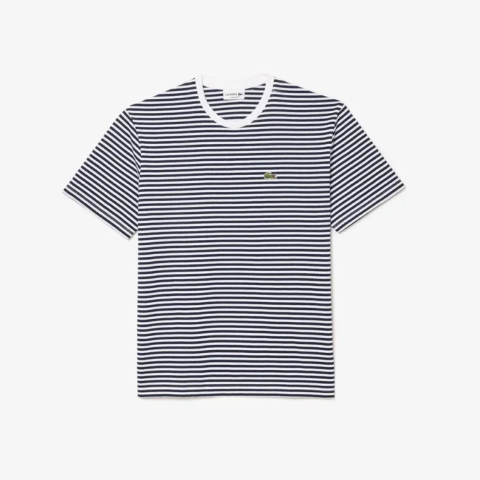 Camiseta de algodón grueso a rayas para hombre