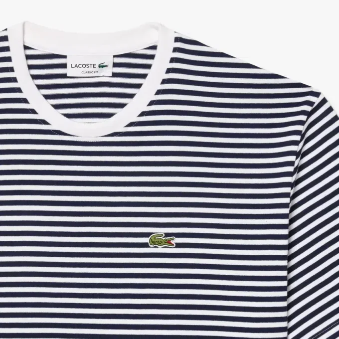 Camiseta de algodón grueso a rayas para hombre
