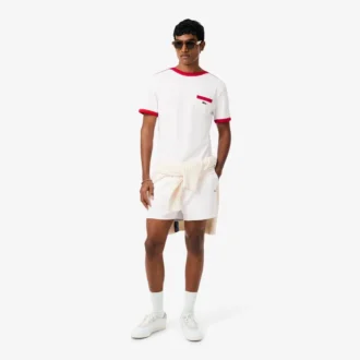 Camiseta de algodón grueso con detalle de bolsillo