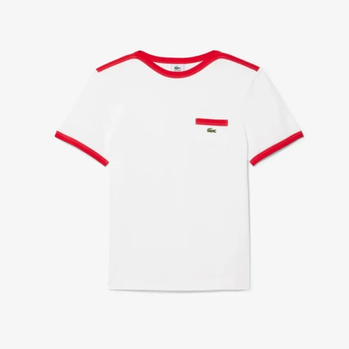 Camiseta de algodón grueso con detalle de bolsillo