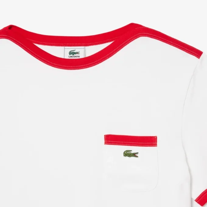 Camiseta de algodón grueso con detalle de bolsillo