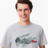 Camiseta de algodón grueso con estampado de cocodrilo para hombre
