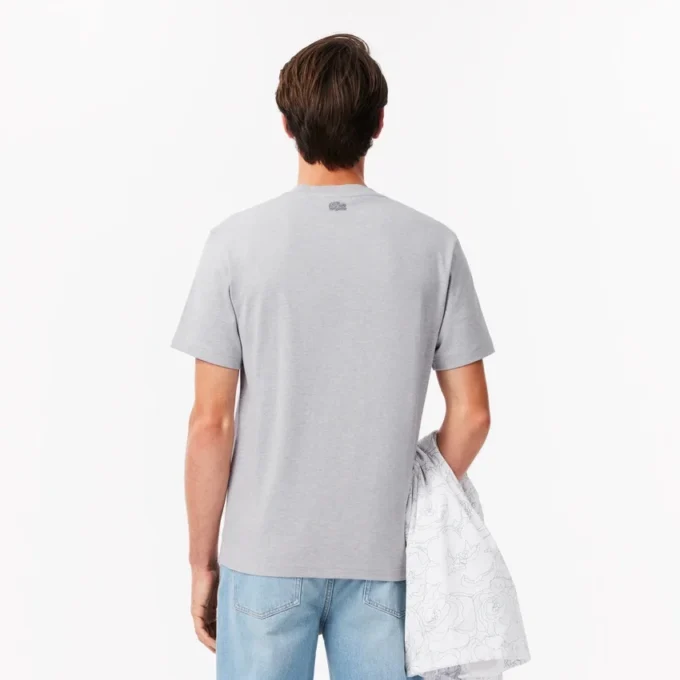 Camiseta de algodón grueso con estampado de cocodrilo para hombre