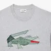 Camiseta de algodón grueso con estampado de cocodrilo para hombre