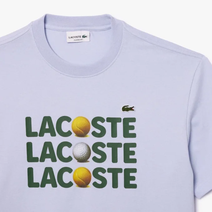 Camiseta de algodón grueso con estampado de pelotas para hombre