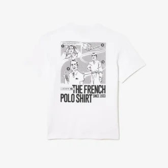 Camiseta de algodón grueso con estampado en la espalda para hombre