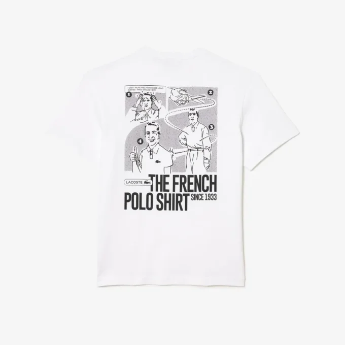 Camiseta de algodón grueso con estampado en la espalda para hombre
