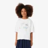 Camiseta de algodón oversize con estampado para niña