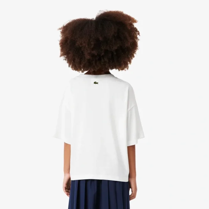 Camiseta de algodón oversize con estampado para niña