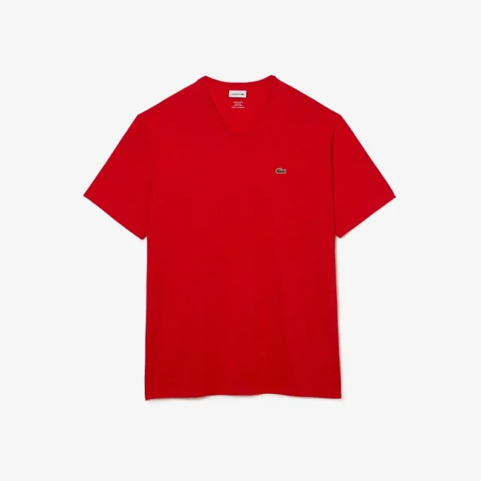Camiseta de algodón Pima de cuello en V y corte amplio para hombre