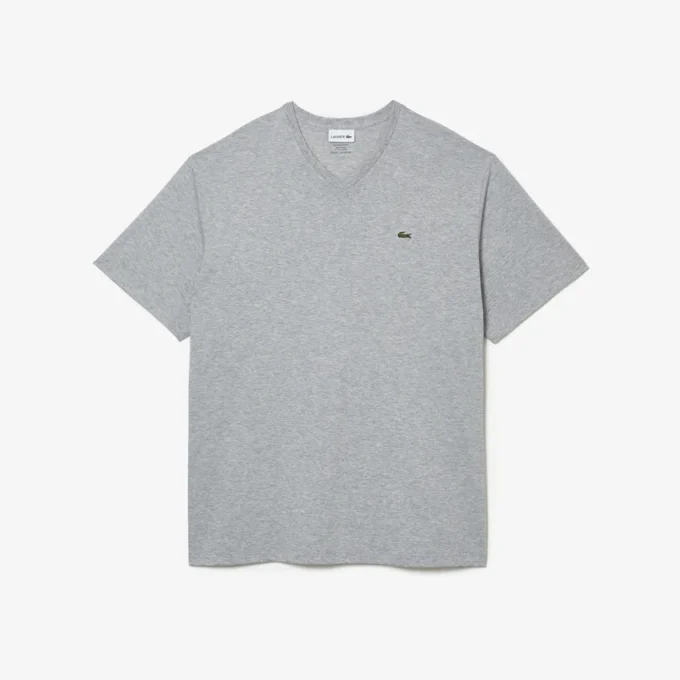 Camiseta de algodón Pima de cuello en V y corte amplio para hombre