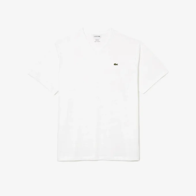 Camiseta de algodón Pima de cuello en V y corte amplio para hombre