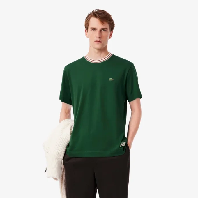 Camiseta de cuello rayado para hombre «Made in France»