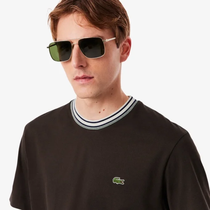 Camiseta de cuello rayado para hombre «Made in France»