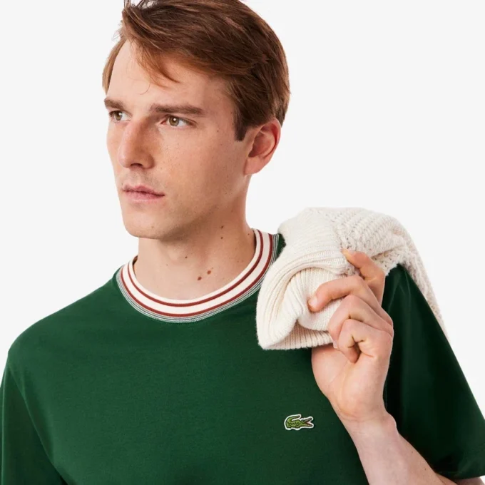 Camiseta de cuello rayado para hombre «Made in France»