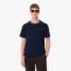 Camiseta de hombre con cuello a rayas de piqué elástico
