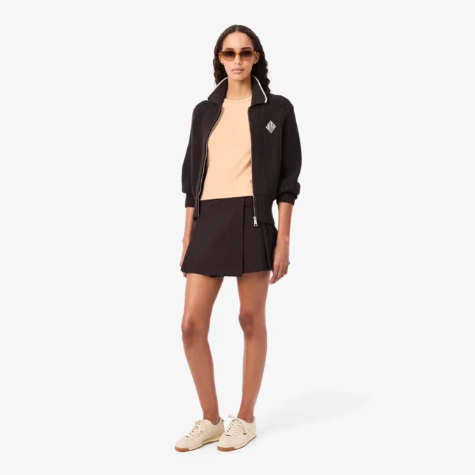 Camiseta de jersey con ribetes en contraste para mujer