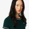 Camiseta de jersey con ribetes en contraste para mujer