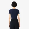 Camiseta de jersey con ribetes en contraste para mujer