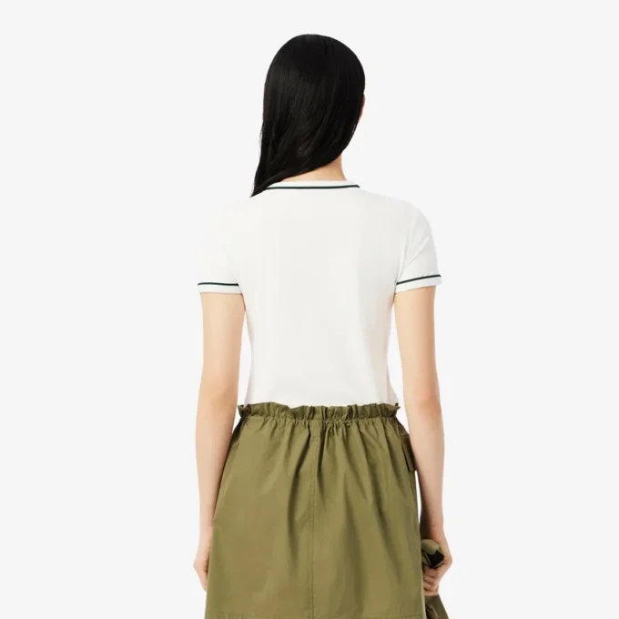 Camiseta de jersey con ribetes en contraste para mujer