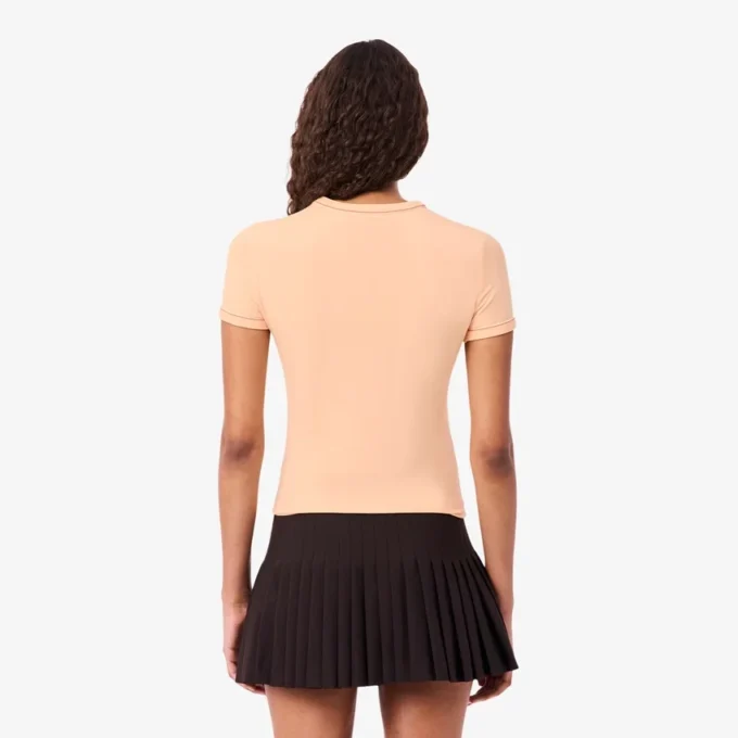 Camiseta de jersey con ribetes en contraste para mujer