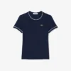 Camiseta de jersey con ribetes en contraste para mujer