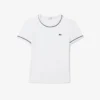 Camiseta de jersey con ribetes en contraste para mujer