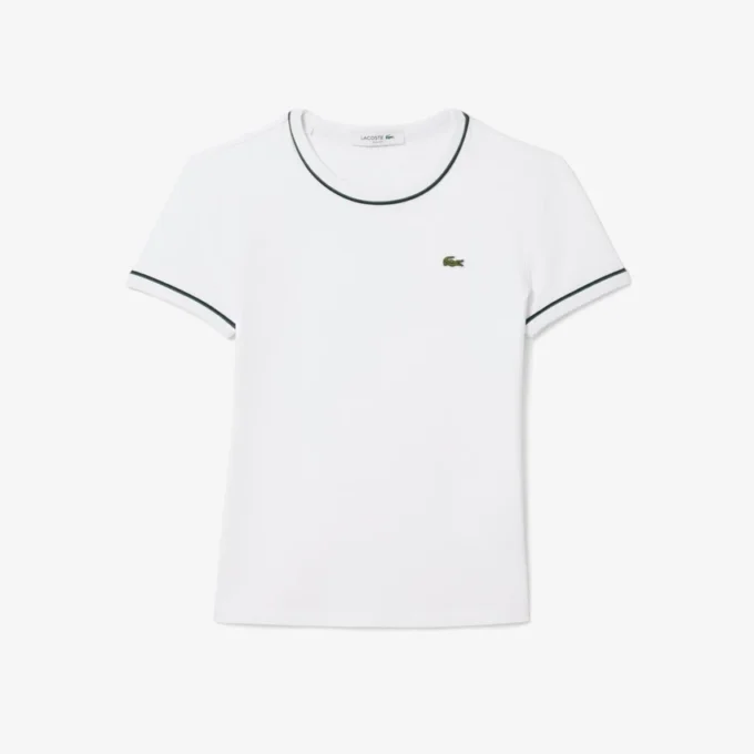 Camiseta de jersey con ribetes en contraste para mujer